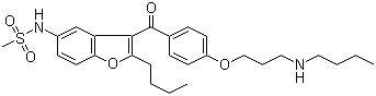 结构式 CAS# 141626-35-9, SR 35021; N-[2-丁基-3-[4-[3-(丁基氨基)丙氧基]苯甲酰基]-5-苯并呋喃基]甲磺酰胺