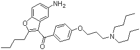 结构式 CAS# 141644-91-9, (5-氨基-2-丁基-3-苯并呋喃基)[4-[3-(二丁基氨基)丙氧基]苯基]甲酮