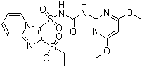 structure of CAS# 141776-32-1, Sulfosulfuron;N-[[(4,6-Dimethoxy-2-pyrimidinyl)amino]carbonyl]-2-(ethylsulfonyl)imidazo[1,2-a]pyridine-3-sulfonamide