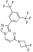 结构式 CAS# 1421919-75-6, (2Z)-3-[3-[3,5-双(三氟甲基)苯基]-1H-1,2,4-三唑-1-基]-1-(3,3-二氟-1-氮杂环丁基)-2-丙烯-1-酮