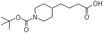 structure of CAS# 142247-38-9, N-Boc-(4-piperidin-4-yl)butyric acid;4-(1-Boc-piperidin-4-yl)butanoic acid