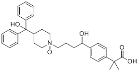 structure of CAS# 1422515-52-3, Fexofenadine N-Oxide;1-(4-(4-(2-Carboxypropan-2-yl)phenyl)-4-hydroxybutyl)-4-(hydroxydiphenylmethyl)piperidine 1-oxide