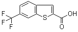 structure of CAS# 142329-22-4, 6-(Trifluoromethyl)benzo[b]thiophene-2-carboxylic acid;6-(Trifluoromethyl)-1-benzothiophene-2-carboxylic acid; 6-Trifluoromethylbenzo[b]thiophene-2-carboxylic acid; 6-Trifluoromethylbenzothiophene-2-carboxylic acid