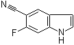 结构式 CAS# 1427358-21-1, 6-氟-1H-吲哚-5-甲腈