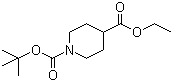 结构式 CAS# 142851-03-4, N-Boc-4-哌啶甲酸乙酯; N-叔丁氧羰基-4-哌啶甲酸乙酯
