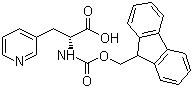 structure of CAS# 142994-45-4, (R)-N-Fmoc-(3-Pyridyl)alanine;Fmoc-3-(3-pyridyl)-D-alanine; N-(9-Fluorenylmethoxycarbonyl)-3-pyridyl-D-alanine