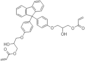 structure of CAS# 143182-97-2, 9,9-Bis[4-(2-hydroxy-3-acryloyloxypropoxy)phenyl]fluorene;2-Propenoic acid 1,1'-[9H-fluoren-9-ylidenebis[4,1-phenyleneoxy(2-hydroxy-3,1-propanediyl)]] ester