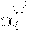 结构式 CAS# 143259-56-7, 3-溴-1H-吲哚-1-羧酸叔丁酯
