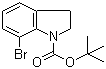 结构式 CAS# 143262-17-3, N-Boc-7-溴吲哚啉; N-叔丁氧羰基-7-溴吲哚啉