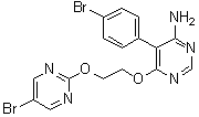 structure of CAS# 1433875-21-8, 5-(4-Bromophenyl)-6-[2-[(5-bromo-2-pyrimidinyl)oxy]ethoxy]-4-pyrimidinamine;ACT 080803