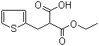 structure of CAS# 143468-96-6, 2-Carbethoxy-3-(2-thienyl)propanoic acid;(2-Thienylmethyl)propanedioic acid monoethyl ester