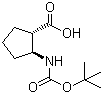 结构式 CAS# 143679-80-5, (1S,2S)-2-[(叔丁氧羰基)氨基]环戊烷羧酸