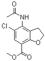structure of CAS# 143878-29-9, Methyl 4-(acetylamino)-5-chloro-2,3-dihydrobenzofuran-7-carboxylate