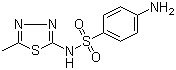 结构式 CAS# 144-82-1, 磺胺甲噻二唑; 4-氨基-N-(5-甲基-1,3,4-噻二唑-2-基)-1-苯磺酰胺