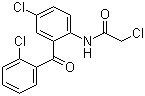 structure of CAS# 14405-03-9, 2-Chloro-N-[4-chloro-2-(2-chlorobenzoyl)phenyl]acetamide;2'-(2-Chlorobenzoyl)-2,4'-dichloroacetanilide; 2-Chloroacetamido-2',5-dichlorobenzophenone