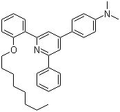 structure of CAS# 144190-25-0, Copikem Yellow 37;Copikem 37 Yellow; Copikem 37; N,N-Dimethyl-4-[2-[2-(octyloxy)phenyl]-6-phenyl-4-pyridinyl]benzenamine