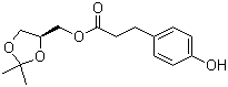 structure of CAS# 144256-11-1, ((S)-2,2-Dimethyl-1,3-dioxolan-4-yl)methyl 3-(4-hydroxyphenyl)propanoate;[(4S)-2,2-dimethyl-1,3-dioxolan-4-yl]methyl 3-(4-hydroxyphenyl)propanoate