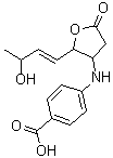 structure of CAS# 144397-99-9, Obscurolide A1;4-[[Tetrahydro-2-(3-hydroxy-1-butenyl)-5-oxo-3-furanyl]amino]-benzoic acid