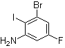 structure of CAS# 144580-08-5, 3-Bromo-5-fluoro-2-iodobenzenamine