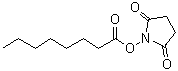 structure of CAS# 14464-30-3, 2,5-Dioxopyrrolidin-1-yl octanoate;Caprylic acid N-hydroxysuccinimide ester; N-(Octanoyloxy)succinimide; N-Hydroxysuccinimidyl caprylate