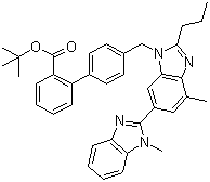 structure of CAS# 144702-26-1, 4'-[[1,4'-Dimethyl-2'-propyl(2,6'-bi-1H-benzimidazol)-1'-yl]-methyl]-1,1'-biphenyl-2-carboxylic acid 1,1-dimethylethyl ester