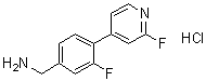 structure of CAS# 1449117-60-5, 3-Fluoro-4-(2-fluoro-4-pyridinyl)benzenemethanamine hydrochloride (1:1)