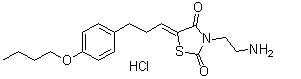 结构式 CAS# 1449240-68-9, 3-(2-氨基乙基)-5-[3-(4-丁氧基苯基)亚丙基]-2,4-噻唑烷二酮盐酸盐
