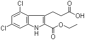结构式 CAS# 144989-41-3, 4,6-二氯-2-(乙氧基羰基)-1H-吲哚-3-丙酸