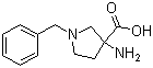 结构式 CAS# 145602-87-5, 3-氨基-1-苄基吡咯烷-3-羧酸