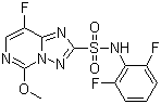 structure of CAS# 145701-23-1, Florasulam;N-(2,6-Difluorophenyl)-8-fluoro-5-methoxy-[1,2,4]triazolo[1,5-c]pyrimidine-2-sulfonamide