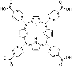 structure of CAS# 14609-54-2, meso-Tetra(4-carboxyphenyl)porphine;meso-Tetraphenylporphine-4,4',4'',4'''-tetracarboxylic acid; 4,4',4'',4'''-(Porphine-5,10,15,20-tetrayl)tetrakis(benzoic acid)