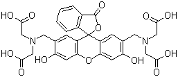 structure of CAS# 1461-15-0, Fluorexon;Fluorescein di-(methylimino diacetic acid); Bis[N,N-bis(carboxymethyl)aminomethyl]fluorescein; Calcein; Fluorescein Complexon