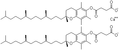 structure of CAS# 14638-18-7, Vitamin-E;Tocopherol calcium succinate; Calcium 4-oxo-4-[(2R)-2,5,7,8-tetramethyl-2-[(4R,8R)-4,8,12-trimethyltridecyl]chroman-6-yl]oxybutanoate