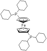 structure of CAS# 146960-90-9, 1,1'-Bis(dicyclohexylphosphino)ferrocene
