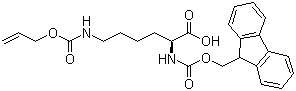结构式 CAS# 146982-27-6, N-[(9H-芴-9-甲氧基)羰基]-N'-[(2-丙烯氧基)羰基]-L-赖氨酸