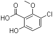 structure of CAS# 146984-79-4, 3-Chloro-6-hydroxy-2-methoxybenzoic acid