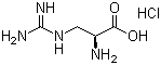 structure of CAS# 1482-99-1, 3-Guanidino-L-alanine hydrochloride;L-2-Amino-3-guanidinopropionic acid hydrochloride; 3-[(Aminoiminomethyl)amino]-L-alanine hydrochloride