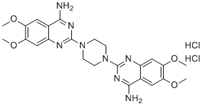 structure of CAS# 1486464-41-8, Terazosin dimer impurity dihydrochloride;2-[4-(4-amino-6,7-dimethoxyquinazolin-2-yl)piperazin-1-yl]-6,7-dimethoxyquinazolin-4-amine;dihydrochloride