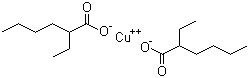 structure of CAS# 149-11-1, Copper bis(2-ethylhexanoate);Copper(II) 2-ethylhexanoate