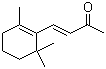 结构式 CAS# 14901-07-6, beta-紫罗兰酮; 乙位紫罗兰酮; 4-(2,6,6-三甲基-1-环己烯基)-3-丁烯-2-酮