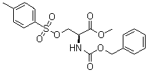 structure of CAS# 1492-52-0, O-[(4-Methylphenyl)sulfonyl]-N-[(phenylmethoxy)carbonyl]-L-serine methyl ester;Methyl (S)-2-[(benzyloxycarbonyl)amino]-3-(p-toluenesulfonyloxy)propanoate