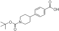 结构式 CAS# 149353-75-3, N-叔丁氧羰基-4-(4-羧基苯基)哌啶