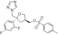 (5R-cis)-甲苯-4-磺酸 5-(2,4-二氟苯基)-5-(1H-1,2,4-三氮唑-1-基)甲基四氢呋喃-3-基甲基酯分子结构 (CAS 149809-43-8)
