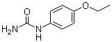 structure of CAS# 150-69-6, (4-Ethoxyphenyl)urea;(p-Ethoxyphenyl)urea; 1-(4-Ethoxyphenyl)urea; 4-Ureidophenetole; Dulcin; Dulcin (sweetener); Dulcine; N-(4-Ethoxyphenyl)urea; NSC 1839; Phenetolcarbamide; Sucrol; Valzin; p-Phenetolcarbamide; p-Phenetylurea