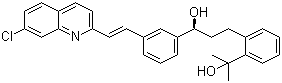 structure of CAS# 150026-75-8, [R-(E)]-alpha-[3-[2-(7-Chloro-2-quinolinyl)ethenyl]phenyl]-2-(1-hydroxy-1-methylethyl)benzenepropanol