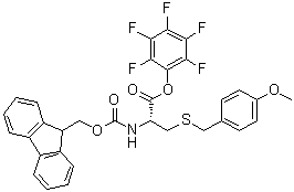 N-[(9H-Fluoren-9-ylmethoxy)carbonyl]-S-[(4-methoxyphenyl)methyl]-L-cysteine pentafluorophenyl ester molecular structure (CAS 150372-68-2)
