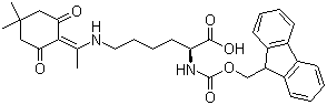 structure of CAS# 150629-67-7, N-Fmoc-N'-[1-(4,4-Dimethyl-2,6-dioxocyclohexylidene)ethyl]-L-lysine;Fmoc-L-Lys(Dde)-OH