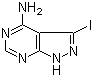 structure of CAS# 151266-23-8, 4-Amino-3-iodopyrazolo[3,4-d]pyrimidine;3-iodo-2H-pyrazolo[3,4-d]pyrimidin-4-amine