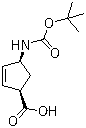structure of CAS# 151907-80-1, (1R,4S)-4-(tert-Butoxycarbonylamino)cyclopent-2-ene-1-carboxylic acid;(1R,4S)-4-[[(1,1-Dimethylethoxy)carbonyl]amino]-2-cyclopentene-1-carboxylic acid