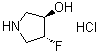 结构式 CAS# 1523530-25-7, (3R,4R)-4-氟-3-吡咯烷醇盐酸盐